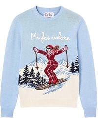 MC2 Saint Barth - Light New Queen Crew-Neck Knit Sweater With Mi Fai Volare Embroidery - Lyst