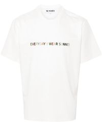 Sunnei - Logo-Embroidered T-Shirt - Lyst