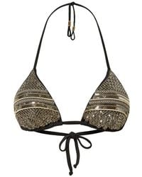Twinset - Sequin Embroidered Triangle Bikini Top - Lyst