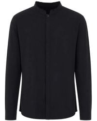 Thom Krom - Frayed-Edge Band-Collar Shirt - Lyst