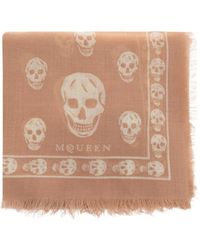 McQueen - Écharpe À Imprimé Tête De Mort - Lyst