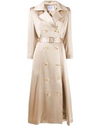 Galvan London Satijnen Trenchcoat - Naturel