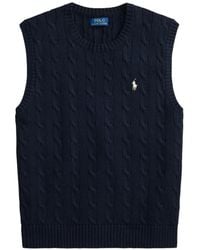 Polo Ralph Lauren - Cable-Knit Pony Sweater Vest - Lyst
