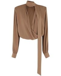 FEDERICA TOSI - Neck-Tie Wrap Blouse - Lyst