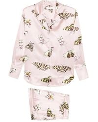 Olivia Von Halle - Alba Elda Butterfly-Print Pajamas - Lyst