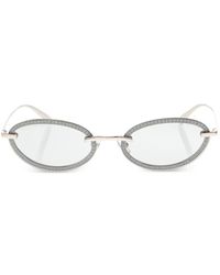 Jimmy Choo - Lunettes De Soleil Ovales Ornées De Cristaux - Lyst