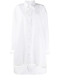 Maison Margiela - Sheer Panelled Shirt Dress - Lyst