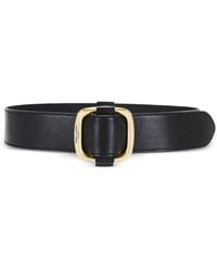 Saint Laurent - Square-Buckle Leather Belt - Lyst