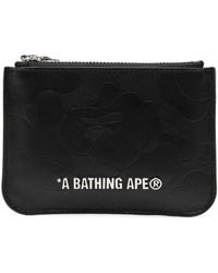 A Bathing Ape - Logo-lettering Leather Coin Purse - Lyst