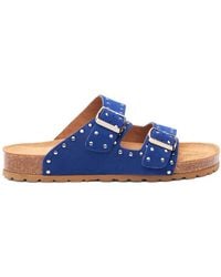 SCAROSSO - Delilah Stud-Embellished Suede Slides - Lyst