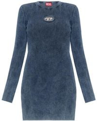 DIESEL - Ribbed-Knit Long-Sleeve Mini Dress - Lyst