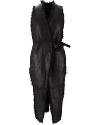 Rick Owens - Shearling Belted Coat - Lyst