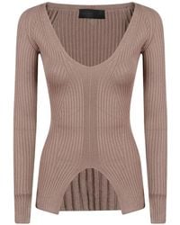 Dondup - Ribbed-Knit V-Neck Top - Lyst