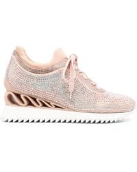 Le Silla - Reiko Wave Crystal-embellished Sneakers - Lyst