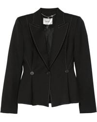 Nissa - Topstitching Buttoned Jacket - Lyst