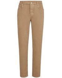Brunello Cucinelli - Garment-Dyed Comfort Lightweight Denim Traditional Fit Five-Pocket Trousers - Lyst
