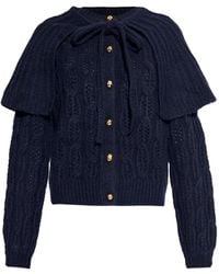 FRAME - The Cape Cable-Knit Cardigan - Lyst