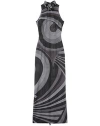 Emilio Pucci - Grey Iride-print Maxi Dress - Lyst