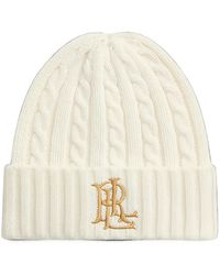 Ralph Lauren - Cable-Knit Embroidered Beanie Hat - Lyst
