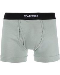 Herren Bekleidung Unterwäsche Boxershorts Tom Ford Seide Boxershorts mit Logo-Bund in Weiß für Herren 