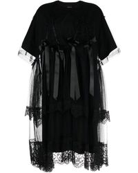 Simone Rocha - Bow-embellished Tulle-overlay Dress - Lyst