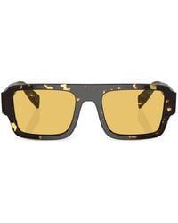 Prada - Tortoiseshell-Effect Square-Frame Sunglasses - Lyst