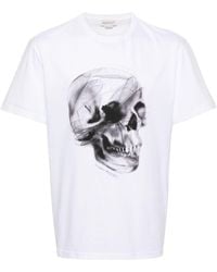 Alexander McQueen - Dragonfly Skull-print Cotton T-shirt - Lyst