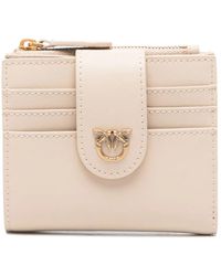 Pinko - Small Smooth Leather Wallet With Logo - Lyst