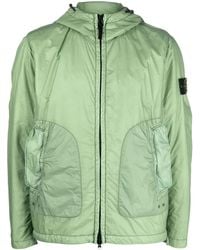 Stone Island - Logo-Patch Hooded Jacket - Lyst