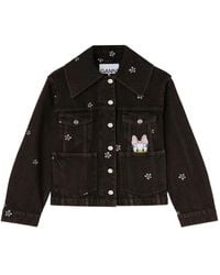 Ganni - Daisy Duck Denim Short Jacket - Lyst