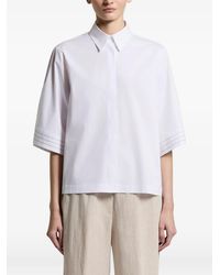Peserico - Blouse Met Stiksels En Korte Mouwen - Lyst