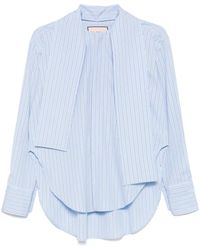 Plan C - Gestreept Katoenen Blouse - Lyst