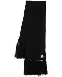 Amiri - Logo-Embroidered Fringed Cashmere Scarf - Lyst