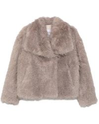ELEH - Fuzzy-Texture Oversized-Collar Jacket - Lyst