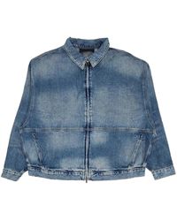 Fear Of God - Cotton Front Zip Denim Jacket - Lyst