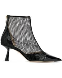 Jimmy Choo - Kix Stiefeletten Aus Lackleder Mit Mesh - Lyst