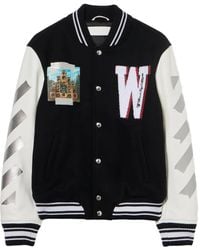 Off-White c/o Virgil Abloh - Wo Soundsystem Varsity Jacket - Lyst