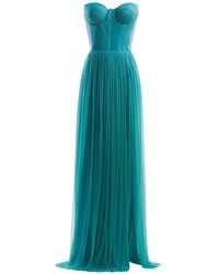 IMROSKA - Strapless Pleated Dress - Lyst