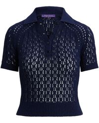 Ralph Lauren Collection - Semi-sheer Silk Polo Shirt - Lyst