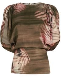 Silvia Tcherassi - Alisa Bluse Mit Abstraktem Print - Lyst