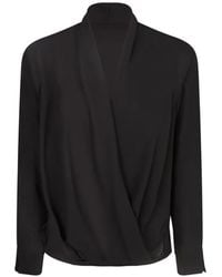 Blanca Vita - Wrap-Style Long-Sleeve Blouse - Lyst