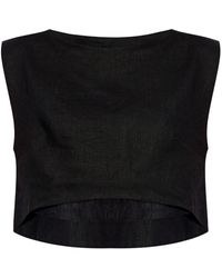 Posse - Martina Linen Crop Top - Lyst