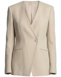 Emporio Armani - Textured Collarless Blazer - Lyst