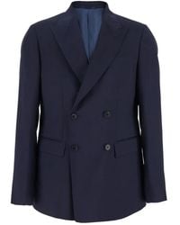Low Brand - Double-Breasted Blazer - Lyst