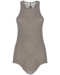 Rick Owens - Temple Basic Rib Tank Top Met Gerafelde Afwerking - Lyst
