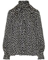 Chloé - Blusa con motivo de lunares y volantes - Lyst