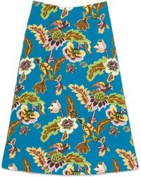 La DoubleJ - Midirock Mit Blumen-Print - Lyst