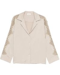 P.A.R.O.S.H. - Paky Lace-Detail Long-Sleeve Shirt - Lyst