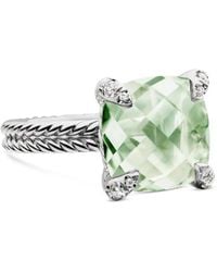 David Yurman - Sterling Chatelaine Prasiolite And Diamond Ring (11Mm) - Lyst