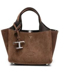 Tod's - Mini Sac En Daim À Logo - Lyst